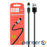 Дата кабель USB 2.0 AM to Lightning magnetic black Denmen (DN-D09L-BK)