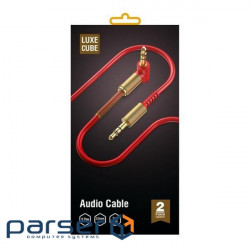 Аудіо-кабель Luxe Cube AUX Spring 1.2м, червоний (8886668686198)