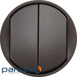 Лицьова панель вимикача Legrand 2-клавішного, Celiane, графіт (067902)