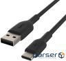 Дата кабель USB 2.0 AM to Type-C 1.0m PVC black Belkin (CAB001BT1MBK)