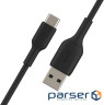 Дата кабель USB 2.0 AM to Type-C 1.0m PVC black Belkin (CAB001BT1MBK)