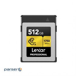 Lexar Flash Memory LCXEXPR512G-RNENG 512GB Professional CFexpress Type B Card GOLD Series Retail