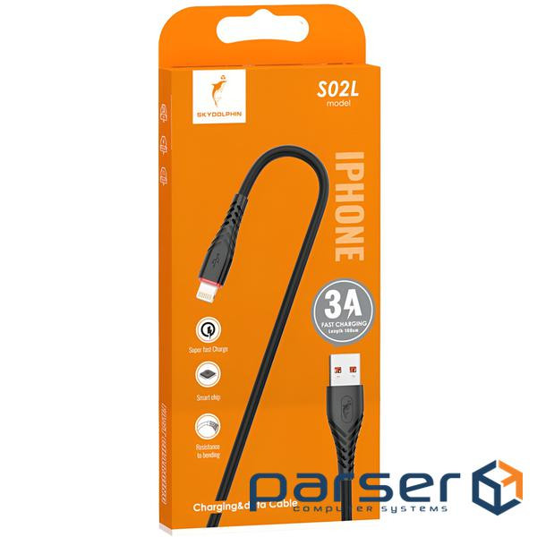 Кабель SkyDolphin S02L USB - Lightning (M/M), 1 м , Black (SDUSB-000587)