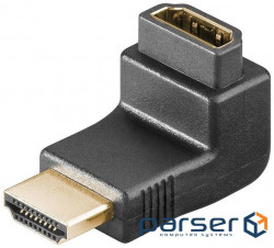 Перехідник моніторний Goobay HDMI M/F (90 вгору),адаптер Gold,чорний (75.06.8782-1)