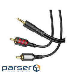 Кабель мультимедійний 3.5mm M to 2xRCA M 1.5m Black BOROFONE (6974443382204)