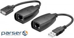 Active Device Extender USB 2.0 AM/ F 40.0m, (over RJ45 cat.5/ 6), HQ, черный (75.09.3321-40)