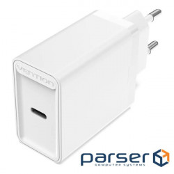 Mains charger Vention USB Type C + QC4.0 (20W) White (FADW0-EU)