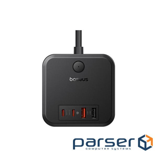 Мережевий фільтр Baseus PowerCombo Cube Power Strip 3xAC+2xUSB+2xType-C 30W (1.5m) b (E00066400117-00)