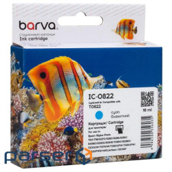 Картридж Barva Epson T0812/T0822 XL (C13T11124A10/C13T11224A10) 900ст, cyan (IC-0822)