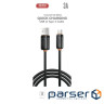 Дата кабель USB 2.0 AM to USB-C 1.0m 3A black XO (XO-CB-300UC-BK)