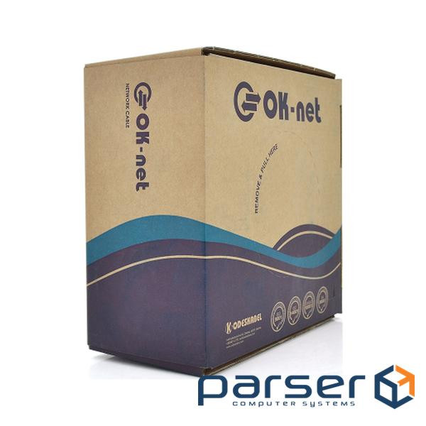 Кабель мережевий OK-Net UTP 305м 4х2х0,51 зовнішній, + 2 * 0.75 м (КПП-ВП (100) 4 * 2 * 0,51 + 2 * 0,75 мм 2)