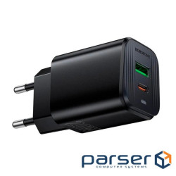 СЗУ HOCO BAS83A, 1xUSB+1xUSB-C, PD20W+QC3.0, кабель 1м, Black, Box (HOCO BAS83A / B)