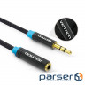Cable Vention Audio 3.5 mm M - 3.5 mm F, 0.5 m, Black (VAB-B06-B050-M)