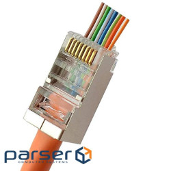 Конектор RJ45 STP кат. 5e з наскрізними отворами, Kingda (KD-PG8033-C5E) , Kingda (KD-PG8033-C5E)