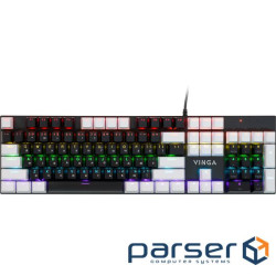Клавіатура Vinga KBGM-095 LED Orange Switch USB White/Black (KBGM-095Y White/Black)