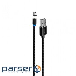 Extradigital Magnetic USB-USB Type-C cable, 1m Black (KBU1855)