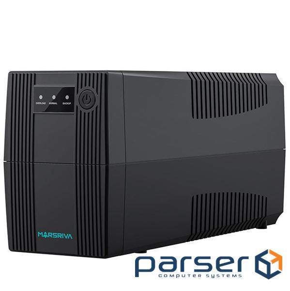 ДБЖ Marsriva MR-UF600, 600ВА/360Вт, Line-Interactive, LED version, 2х Schuko, 1*12V/7Ah