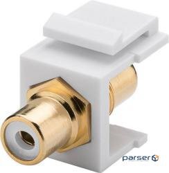 Goobay RCA F/F Keystone Video Adapter, White Gold-Plated, HQ, White (75.07.9676-25)