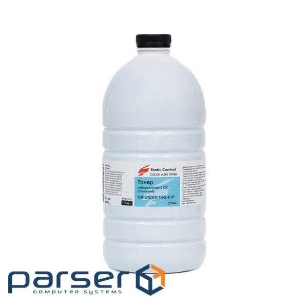 Тонер Okidata 3 (Glossy) 1кг cyan фасовка Static Control (OKIUNIV3-1KG-C-P)