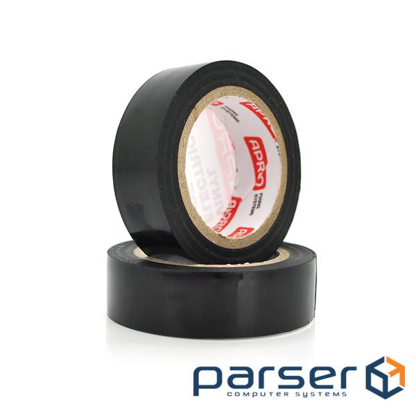 Ізолента APRO 0,14мм * 17мм * 25м (чорна), діапазон робочих температур: від - (0,14мм*17мм*25м) )