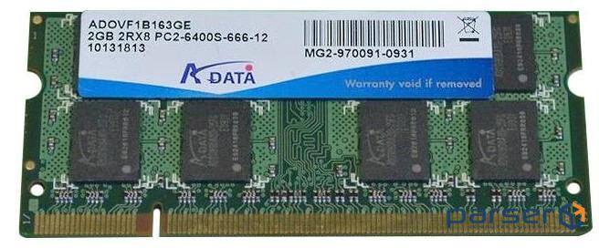 Пам"ять ADATA 2GB SO-Dimm DDR2 800 MHz (ADOVF1B163GE)