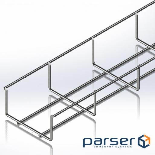 Mesh tray WBB 100х50мм, проволока D4 мм, белый цинк, 2,5 м (CMS-WBB4-10050Z)
