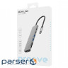 Type-C-Хаб Proove Iron Link 7 in 1 (2*Type-C + 2*USB3.0 + HDMI + SD/TF) silver (HBIL00222004 silver)
