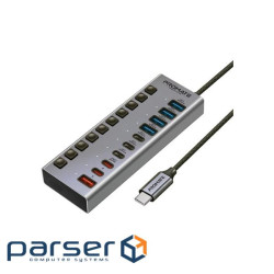 Концентратор USB Type-C Promate Gegahub-5G 10 in 1 Grey