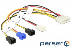Internal power cable MoleX-FanPower 3p M/M,x4 (5V+7V+2x12V) 0.2m AWG22 (62.09.8295-1)