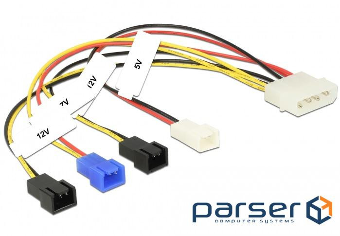 Кабель живлення внутрішній MoleX-FanPower 3p M/M,x4 (5V+7V+2x12V) 0.2m AWG22 (62.09.8295-1)