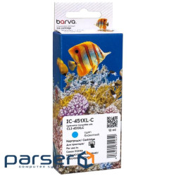 Картридж Barva Canon CLI-451C XL (6473B001) 665 ст, cyan (IC-451XL-C)