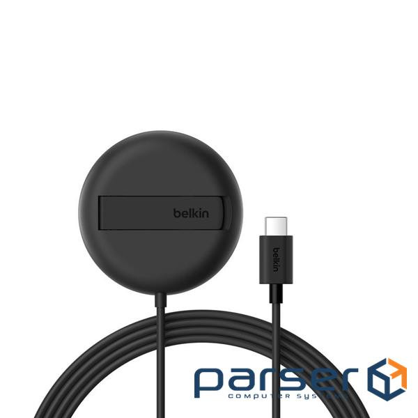 Зарядний пристрій бездротовий Belkin UltraCharge Magnetic Kickstand 15Вт, чорний (WIA011HQBK)