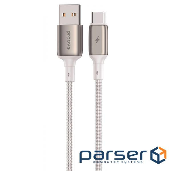 Кабель Proove Dense Metal USB to Type-C 3A (2m) white (CCDM20001222)