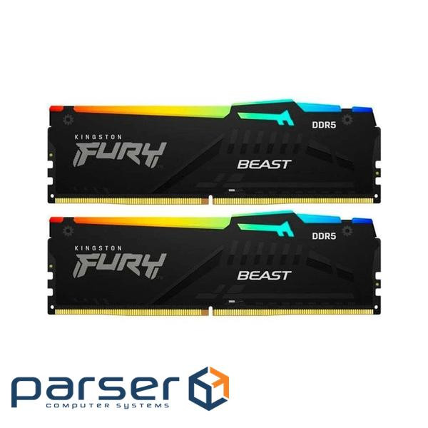 Модуль пам'яті KINGSTON FURY Beast RGB EXPO Black DDR5 6000MHz 16GB Kit 2x8GB (KF560C36BBEAK2-16)