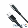 Date cable USB 2.0 AM to Type-C 1.2m Black Grand-X (FC-12B)