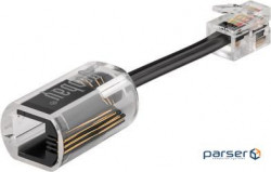 Перехідник Goobay телефонний RJ10 M/F 0.3m, рухомий розкручувач 360ё L=30mm (75.05.8856-1)