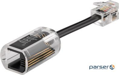 Перехідник Goobay телефонний RJ10 M/F 0.3m, рухомий розкручувач 360ё L=30mm (75.05.8856-1)