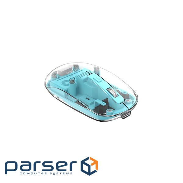 Мишка XO M12 Wireless Transparent/Blue (M12 Blue)