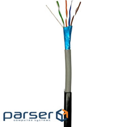 Кабель кручена пара GEAR FTP 4x2x0,51 Cat6, CCA, PVC+PE, для зовнішніх роб (GEC–FTPC6CCAOUT051305) (GEC–FTPC6CCAOUT051305)