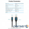 Дата кабель USB 2.0 AM to USB-C 1.0m 3A black Vention (COKBF)