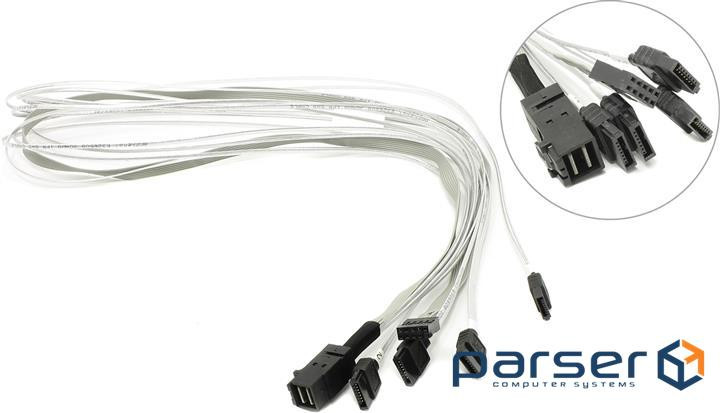 Кабель Adaptec 12Gb/ s mini-SAS HD x4 (SFF-8643) to 4xSATA x1 (ACK-I-HDMSAS-4SATA-SB-0.8M)