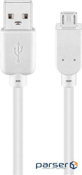 Кабель пристроїв USB2.0 A-microB M/M 0.3m,AWG28 2xShielded Cu,білий (75.09.6191-1) (75.09.6191-1)