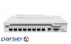 Network switch Cisco SG350X-48-K9-EU Тип - управляемый 3-го уровня, форм-фактор - в стойку, количество портов - 54, порты - SFP+, Gigabit Ethernet, комбинированный, возможность удаленного управления - управляемый, коммутационная способность - 176 Гбит/ с, размер таблицы МАС-адресов - 64000 Кб, корпус - Металический, 48x10/ 100/ 1000TX, 2хSFP+ Mikrotik CRS309-1G-8S+IN