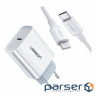 Зарядний пристрій Ugreen CD137 Type-C PD 20W Charger (White) (60450)
