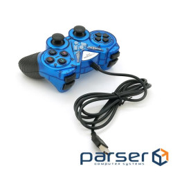Геймпад Brazzers BR-8600 провідний для ПК, USB 2.0, Double Shock, Blue, Blister (BR-8600Bl) , USB 2.0, Double Shock, Blue, Blister (BR-8600Bl)