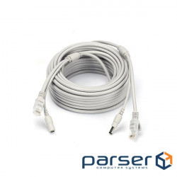 Патчкорд комбінований по кручений парі RJ-45+DC 50m, сірий , Q10