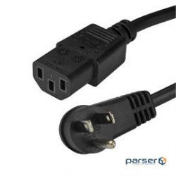 StarTech Cable PXTR10110 10ft Power Cord Right-Angle NEMA 5-15P to C13 Retail