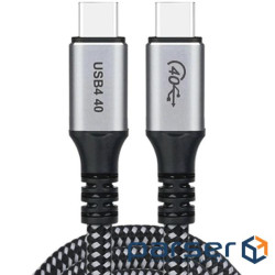 Дата кабель USB-C to USB-C 1.2m USB4.0 Gen3 240W (8K HDR) Choetech (XCC-1040-GY)