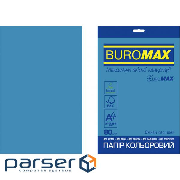 Папір Buromax А4, 80g, INTENSIVE blue, 20sh, EUROMAX (BM.2721320E-02)
