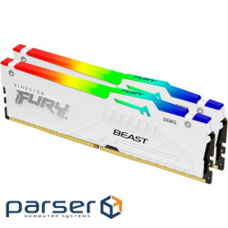 Memory module KINGSTON FURY Beast RGB White DDR5 6000MHz 32GB Kit 2x16GB (KF560C40BWAK2-32)
